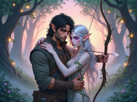 HiDream I1 Dev generated image for Fantasy Romance in the Whispering Grove - Soft
