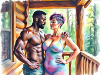 HiDream I1 Dev generated image for Cabin in the Woods - Watercolor