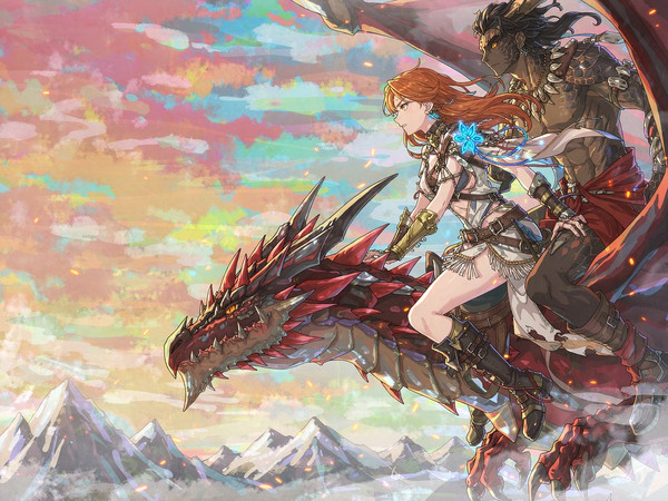 Hunyuan Image 3.5 Preview — Dragonrider at Dawn — Anime