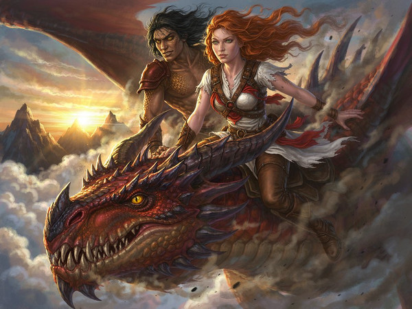 Hunyuan Image 3.5 Preview — Dragonrider at Dawn — Digital Art