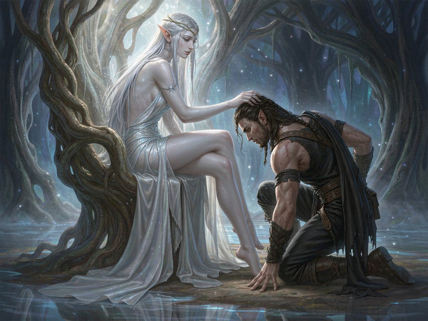 Hunyuan Image 3.5 Preview — The Elven Queen's Champion — Digital Art