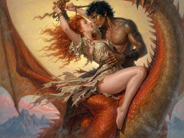 Hunyuan Image 3.5 Preview — Dragonrider at Dawn — Classic Romance