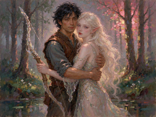 Hunyuan Image 3.5 Preview — Fantasy Romance in the Whispering Grove — Impressionism