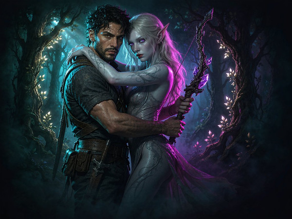 Hunyuan Image 3.5 Preview — Fantasy Romance in the Whispering Grove — Neo Noir