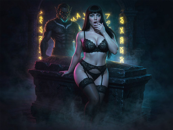 Hunyuan Image 3.5 Preview — Moonlit Horror-Erotica Blend — Neo Noir