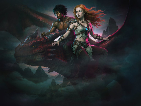 Hunyuan Image 3.5 Preview — Dragonrider at Dawn — Neo Noir