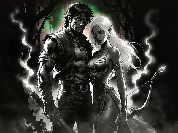 Hunyuan Image 3.5 Preview — Fantasy Romance in the Whispering Grove — Noir Comic