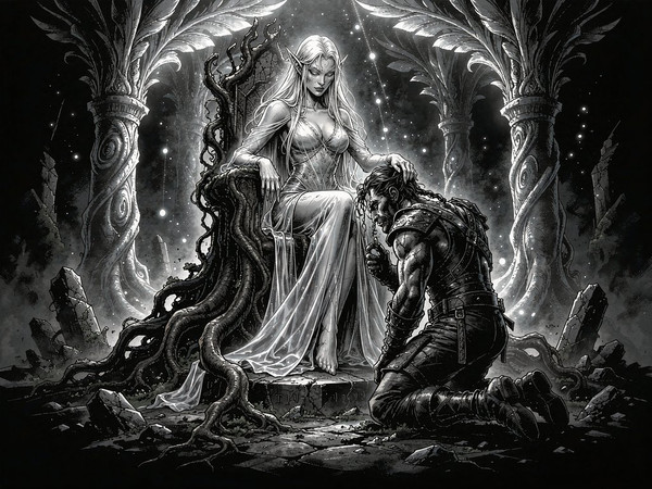 Hunyuan Image 3.5 Preview — The Elven Queen's Champion — Noir Comic