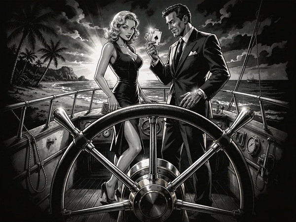 Hunyuan Image 3.5 Preview — Luxury Yacht Romance — Noir Comic