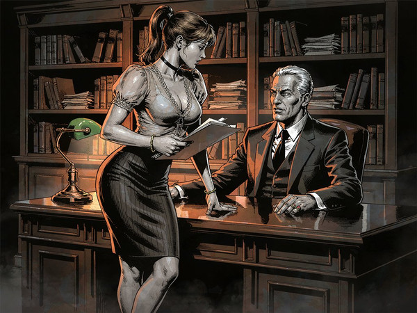Hunyuan Image 3.5 Preview — Office Heat Classics — Noir Comic