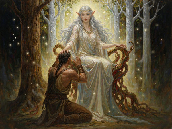 Hunyuan Image 3.5 Preview — The Elven Queen's Champion — Oil Painting