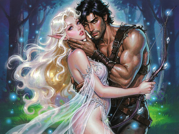 Hunyuan Image 3.5 Preview — Fantasy Romance in the Whispering Grove — Pin-Up