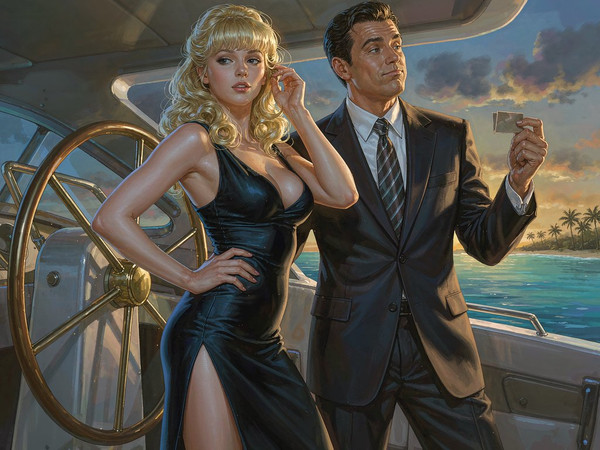 Hunyuan Image 3.5 Preview — Luxury Yacht Romance — Pin-Up