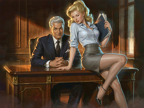 Hunyuan Image 3.5 Preview — Office Heat Classics — Pin-Up