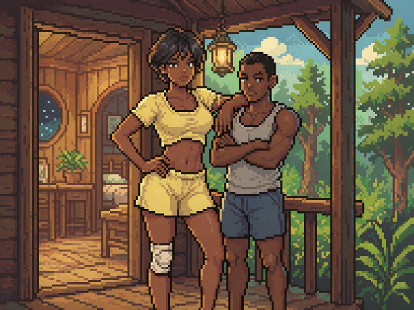 Hunyuan Image 3.5 Preview — Cabin in the Woods — Pixel Art
