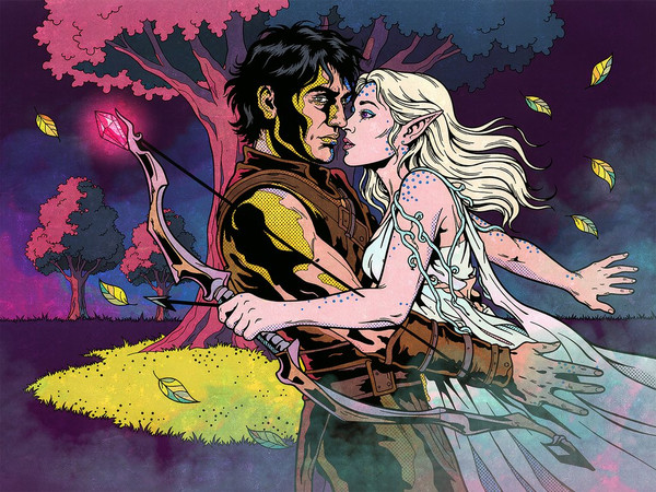 Hunyuan Image 3.5 Preview — Fantasy Romance in the Whispering Grove — Pop Art