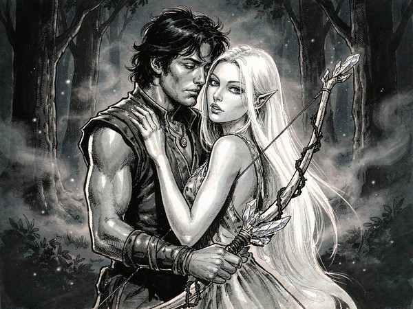 Hunyuan Image 3.5 Preview — Fantasy Romance in the Whispering Grove — Pulp Ink