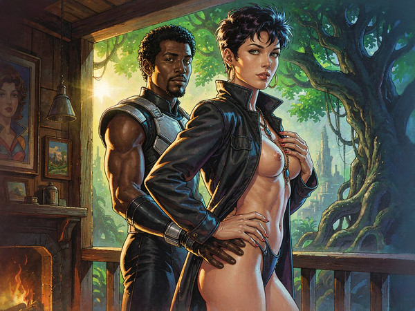 Hunyuan Image 3.5 Preview — Cabin in the Woods — Retro Sci-Fi