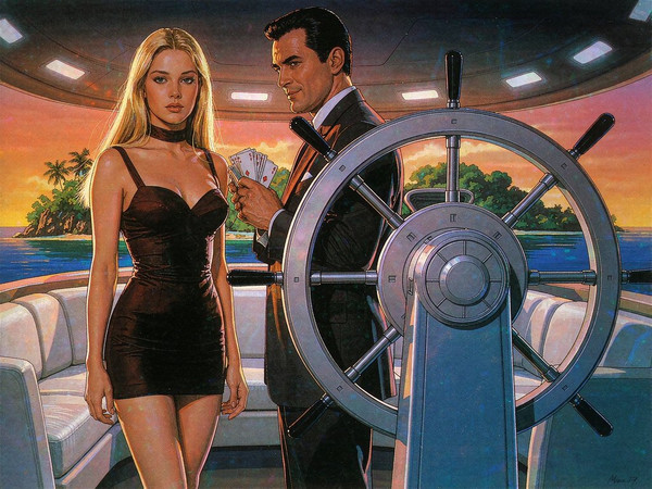Hunyuan Image 3.5 Preview — Luxury Yacht Romance — Retro Sci-Fi