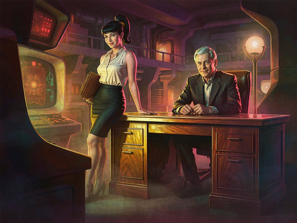 Hunyuan Image 3.5 Preview — Office Heat Classics — Retro Sci-Fi