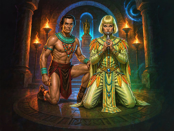 Hunyuan Image 3.5 Preview — Tribal Guardian's Desire — Retro Sci-Fi