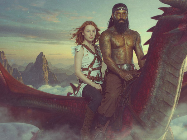 Hunyuan Image 3.5 Preview — Dragonrider at Dawn — Retro
