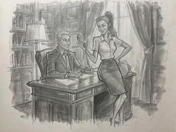 Hunyuan Image 3.5 Preview — Office Heat Classics — Sketch