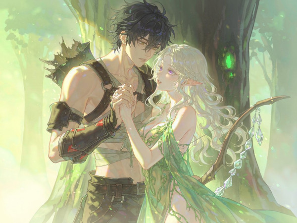 Hunyuan Image 3.5 Preview — Fantasy Romance in the Whispering Grove — Soft