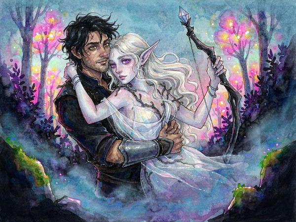 Hunyuan Image 3.5 Preview — Fantasy Romance in the Whispering Grove — Watercolor