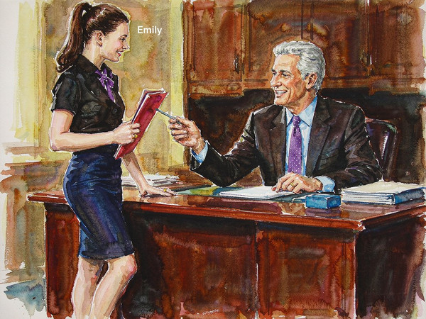 Hunyuan Image 3.5 Preview — Office Heat Classics — Watercolor