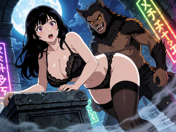 Krea 2 Turbo — Moonlit Horror-Erotica Blend — Anime