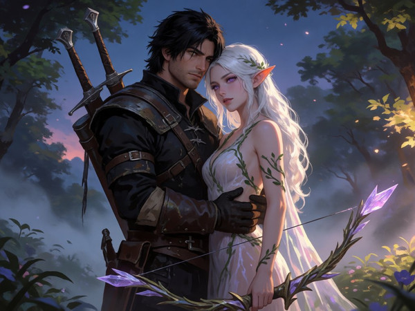Krea 2 Turbo — Fantasy Romance in the Whispering Grove — Digital Art