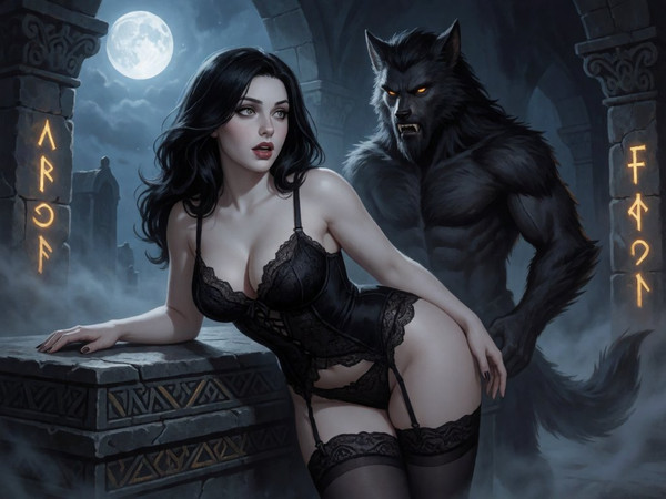 Krea 2 Turbo — Moonlit Horror-Erotica Blend — Digital Art