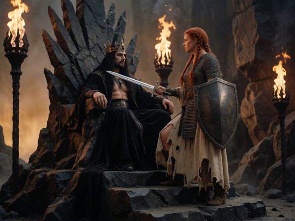 Krea 2 Turbo — The Shieldmaiden and the Dark Lord — Dark Fantasy