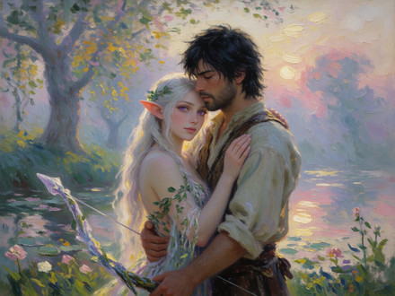 Fantasy Romance in the Whispering Grove — Impressionism — Krea 2 Turbo