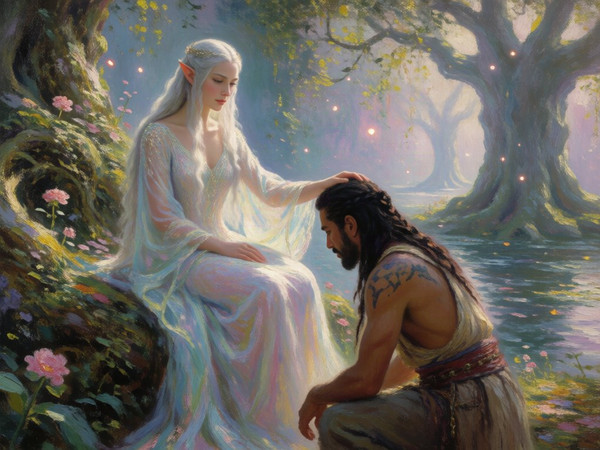 Krea 2 Turbo — The Elven Queen's Champion — Impressionism