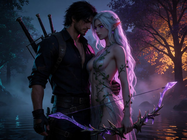 Krea 2 Turbo — Fantasy Romance in the Whispering Grove — Neo Noir