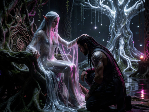 Krea 2 Turbo — The Elven Queen's Champion — Neo Noir