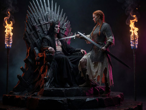 Krea 2 Turbo — The Shieldmaiden and the Dark Lord — Neo Noir