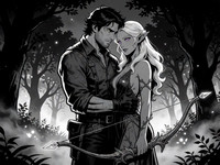 Krea 2 Turbo — Fantasy Romance in the Whispering Grove — Noir Comic