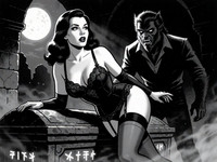 Krea 2 Turbo — Moonlit Horror-Erotica Blend — Noir Comic