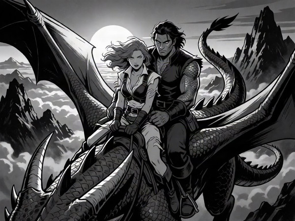 Krea 2 Turbo — Dragonrider at Dawn — Noir Comic