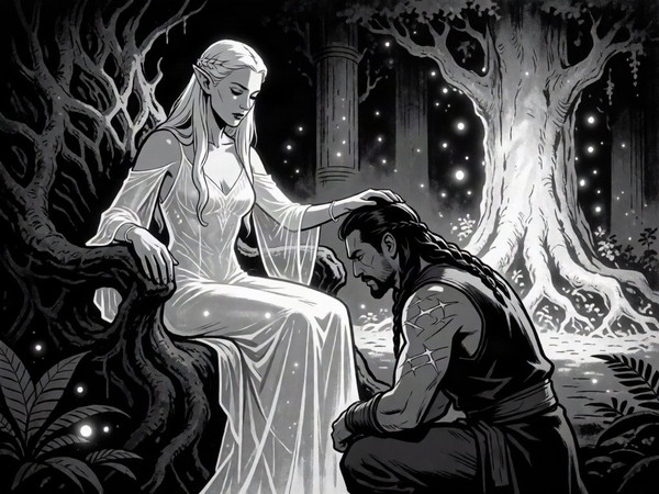 Krea 2 Turbo — The Elven Queen's Champion — Noir Comic