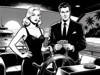Krea 2 Turbo — Luxury Yacht Romance — Noir Comic