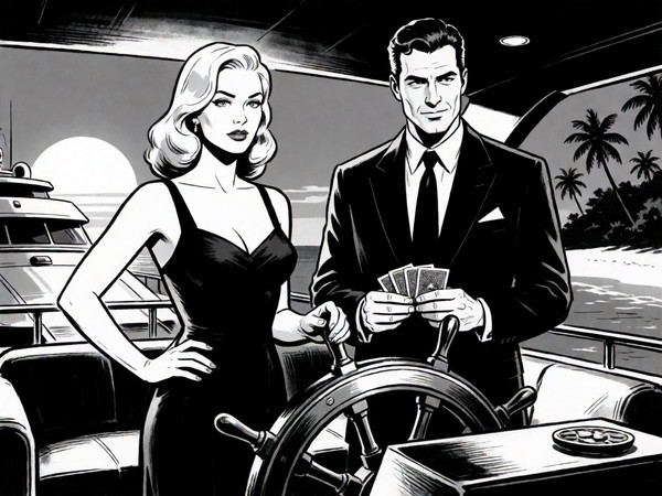 Krea 2 Turbo — Luxury Yacht Romance — Noir Comic