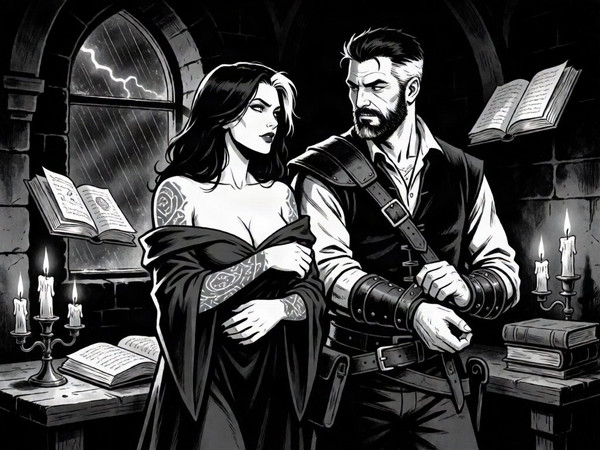 Krea 2 Turbo — A Night in the Sorceress's Tower — Noir Comic