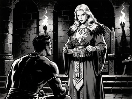 Tribal Guardian's Desire — Noir Comic — Krea 2 Turbo