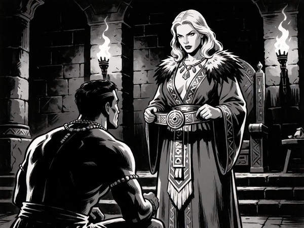 Krea 2 Turbo — Tribal Guardian's Desire — Noir Comic