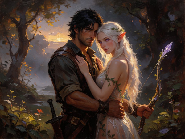 Krea 2 Turbo — Fantasy Romance in the Whispering Grove — Oil Painting