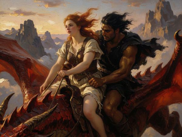 Krea 2 Turbo — Dragonrider at Dawn — Oil Painting